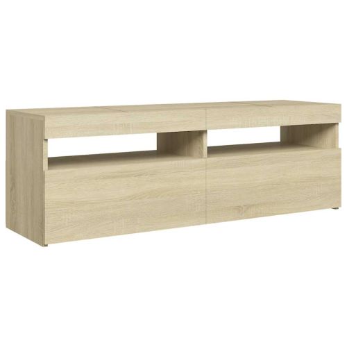 ТВ шкаф с LED осветление, дъб сонома, 120x35x40 см