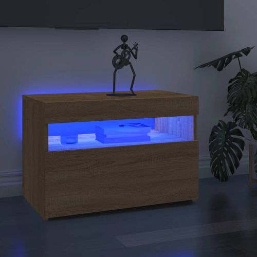 ТВ шкаф с LED осветление, дъб сонома, 60x35x40 см