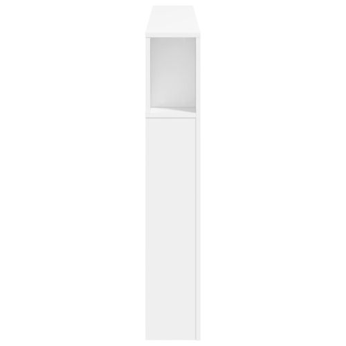 LED горна табла за легло бяла 160x18,5x103,5 см инженерно дърво