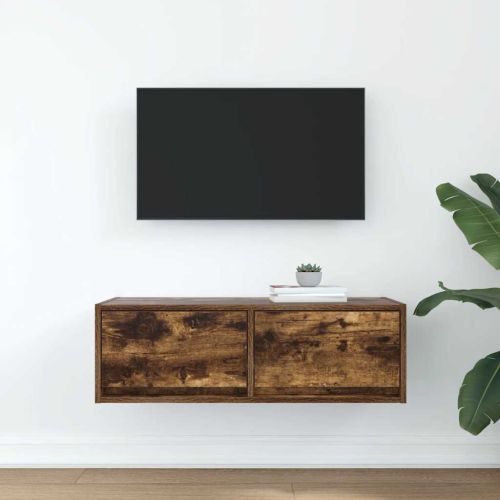 ТB шкаф, опушен дъб, 80x31x25,5 см, инженерно дърво