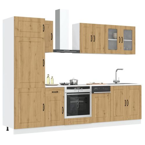 Комплект кухненски шкафове от 8 части Kalmar, инженерно дърво