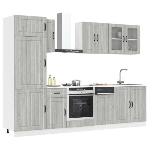 Комплект кухненски шкафове от 8 части Kalmar, инженерно дърво