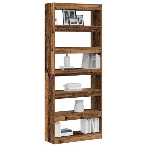 Шкаф за книги 6 нива 80 x 30 x 198 см Инженерна дървесина