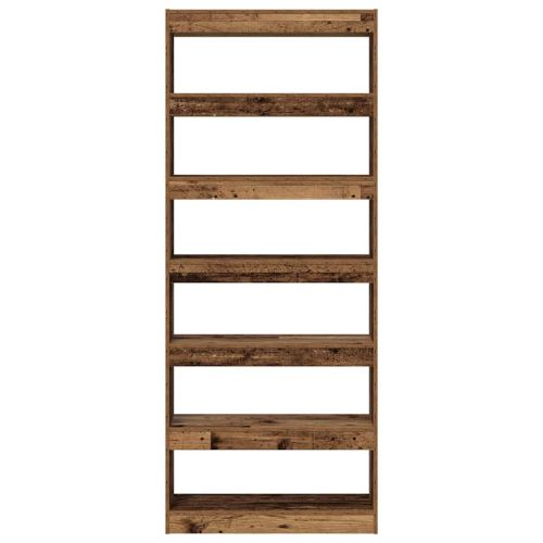 Шкаф за книги 6 нива 80 x 30 x 198 см Инженерна дървесина