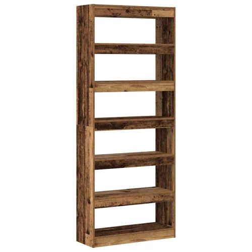 Шкаф за книги 6 нива 80 x 30 x 198 см Инженерна дървесина