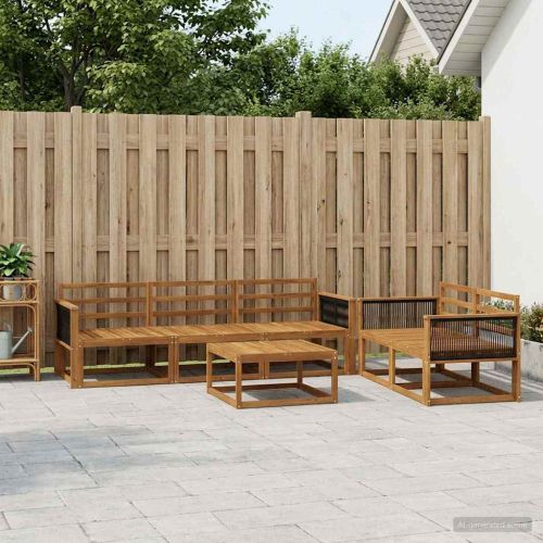 Комплект дивани за открито 6 pcs Натурално