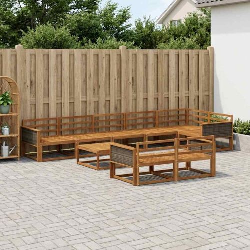 Комплект дивани за открито 9 pcs Натурално