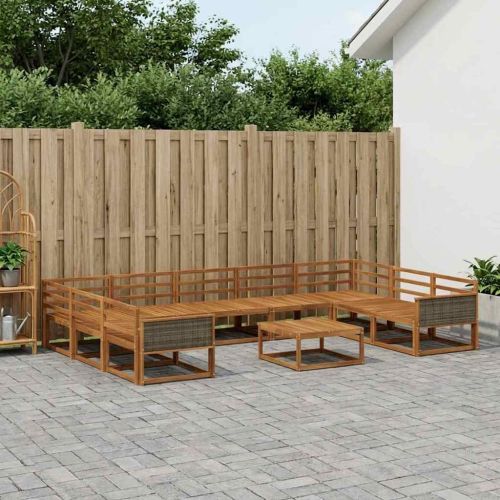 Комплект дивани за открито 10 pcs Натурално