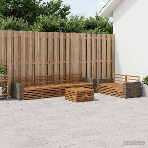 Комплект дивани за открито 7 pcs Натурално