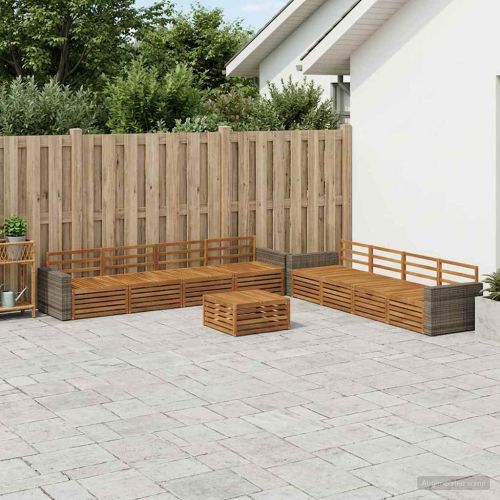 Комплект дивани за открито 9 pcs Натурално