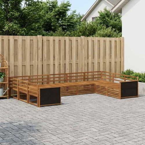 Комплект дивани за открито 9 pcs Натурално