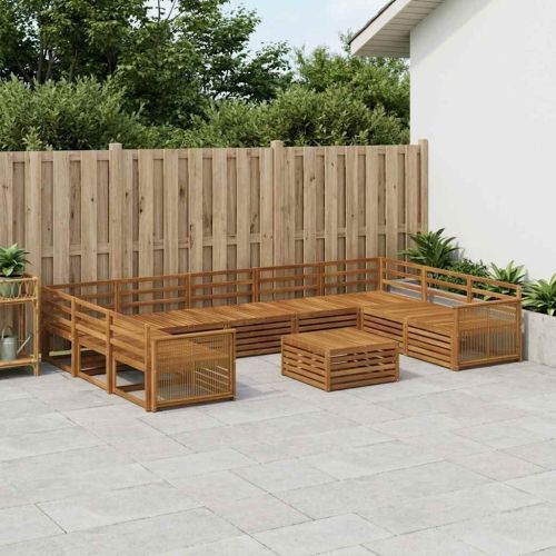Комплект дивани за открито 10 pcs Натурално