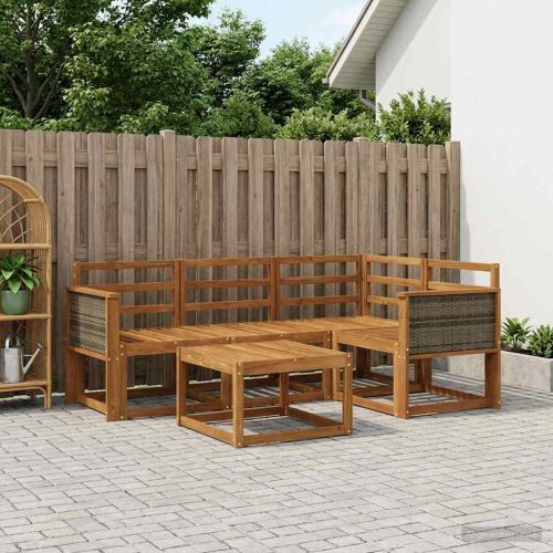 Комплект дивани за открито 5 pcs Натурално