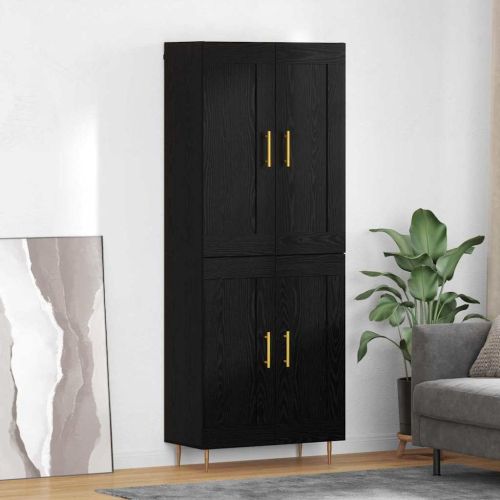 Висок шкаф Черния дъб 69,5 x 34 x 180 см Инженерно дърво