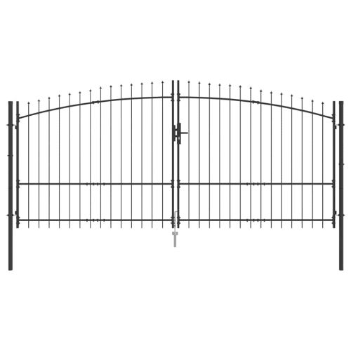 Двойна порта с заключване Woerden Сив 400 x 224,5 см Стомана
