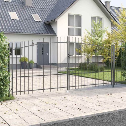 Двойна порта с заключване Woerden Сив 400 x 224,5 см Стомана