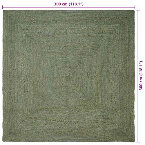 Килими за помещение Квадратна Маслиненозелено 300 x 300 cm юта