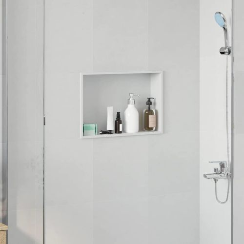 Нишата за душ Бяло 45 x 30 x 9,5 см Неръждаема стомана