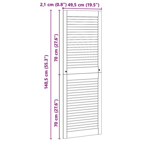 Врата за шкаф с врата 2 бр. Натурално 49,5 x 2,1 x 140,5 см