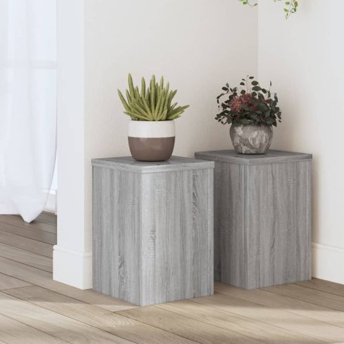 Стойки за растения 2 бр сив сонома 20x20x30 см инженерно дърво