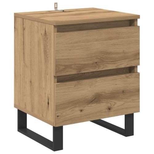 Нощен шкаф с чекмедже 2 pcs Дъб 40 x 35 x 50 см Инженерно дърво