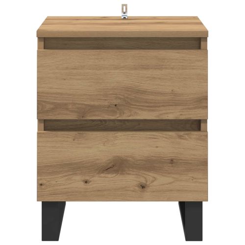 Нощен шкаф с чекмедже 2 pcs Дъб 40 x 35 x 50 см Инженерно дърво
