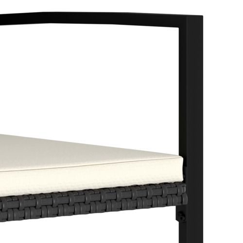 Градински трапезни столове, 4 бр, полиратан, черни