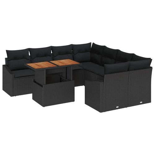Комплект за хранене в градината 9 pcs Черен и кафяв