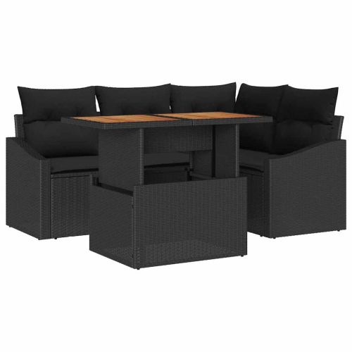 Комплект за хранене в градината 5 pcs Черен и кафяв