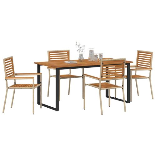 Комплект за хранене в градината 5 pcs Бежово