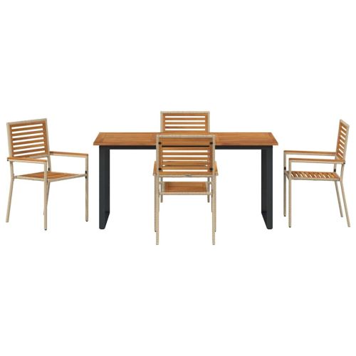 Комплект за хранене в градината 5 pcs Бежово