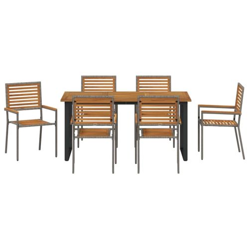 Комплект за хранене в градината 7 pcs Сив