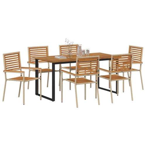 Комплект за хранене в градината 7 pcs Бежово