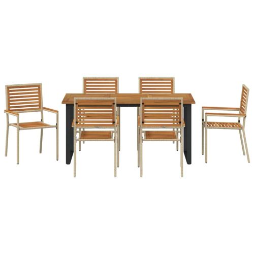 Комплект за хранене в градината 7 pcs Бежово