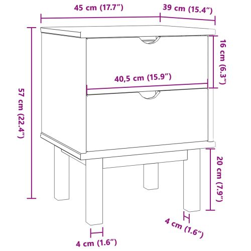 Нощно шкафче OTTA Черно 45 x 39 x 57 см