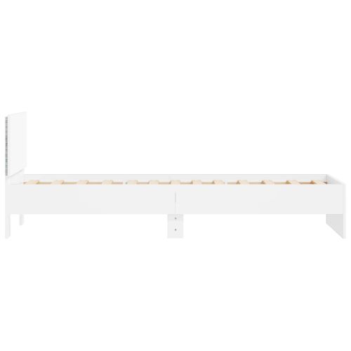 Легло с LED Бяло 80 x 200 cm Инженерна дървесина