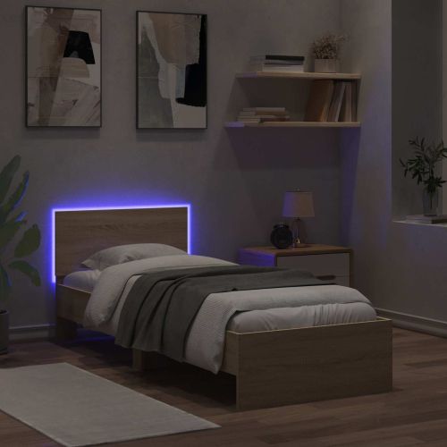 Легло с LED Дъб сонома 80 x 200 cm Инженерна дървесина
