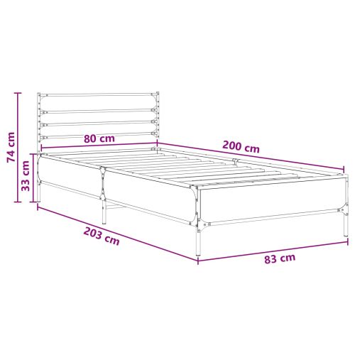 Рамка за легло Старо дърво 80 x 200 cm Инженерна дървесина