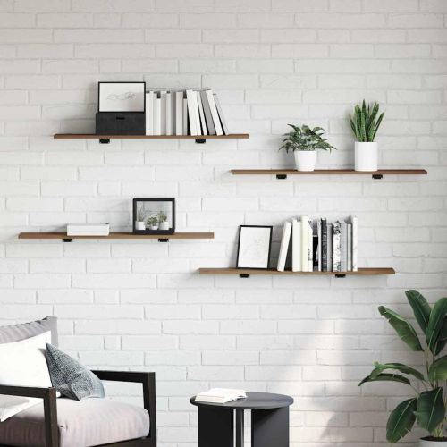 Етажерка Борд 4 pcs Кафяво 100 x 20 x 1,5 cm Инженерно дърво