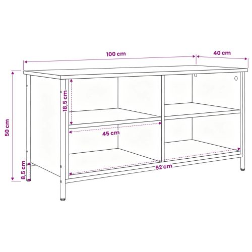 ТВ шкаф Старо дърво 100 x 40 x 50 cm Инженерно дърво