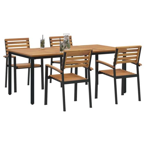 Комплект за хранене в градината 5 pcs Черно