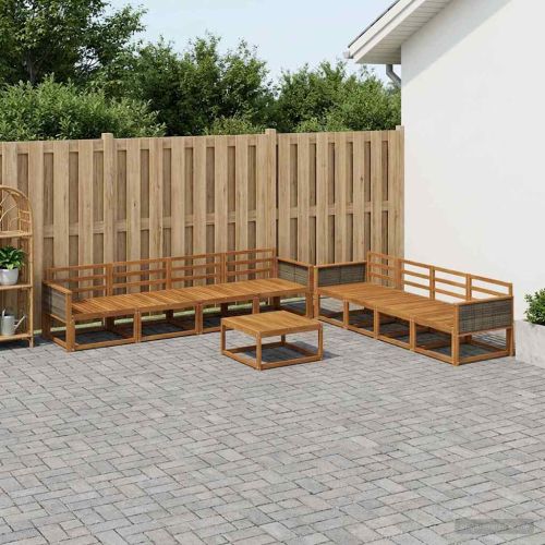 Комплект дивани за открито 9 pcs Натурално