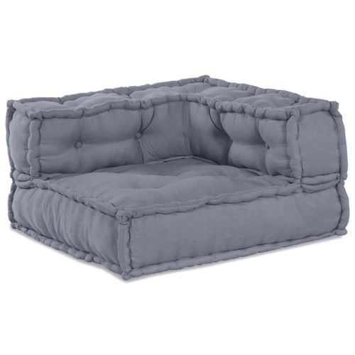 Модулен диван 2 pcs Сиво 140 x 70 x 56 см Текстил