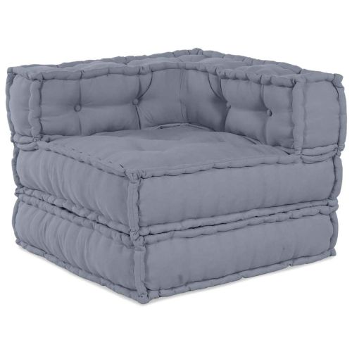 Модулен диван 2 pcs Сиво 140 x 70 x 56 см Текстил