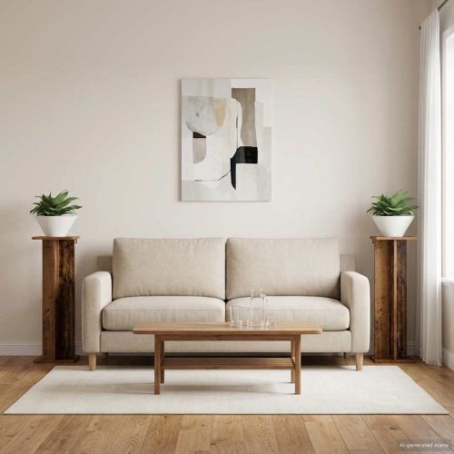 Стойка за растения 2 pcs Старо дърво 25 x 25,5 x 80,5 см