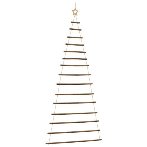 Висяща коледна елха със звезда на върха 100x210 см, естествен клон