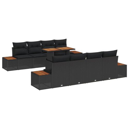 Комплект за хранене в градината 9 pcs Черен и кафяв