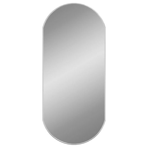 Стенно огледало сребро 90x40 см кръгло