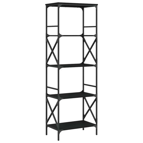 Библиотека 5 рафта черна 59x35x171 см инженерно дърво