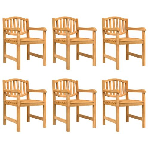 Градински столове, 6 бр, 58x59x88 см, тиково дърво масив
